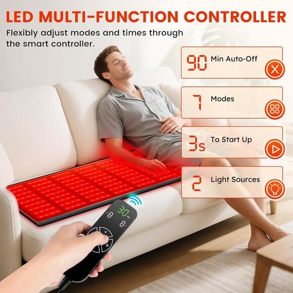 Red Light Therapy Mat with Lounge Chair - Picture 4 of 8